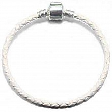 Bracelet Européen tressé Clip Uni 02 DU 15 AU 23 CM Blanc
