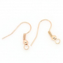Support boucle d'oreille N°15 Hameçon doré rosé x 10 paires.