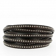 Cuir Bille Testa- Moro de 06 mm avec chaînette bille nickel free par 20 cm