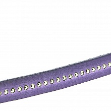 Cuir Bille Violet de 10 mm avec chaînette bille nickel free par 20 cm