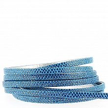 1 mètre Lanière lézard Azur/Argent 05 mm