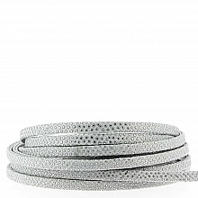 1 mètre Lanière lézard Gris/Argent 05 mm