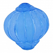 Perle Lucite Forme Lampion Striée Bleu Roi