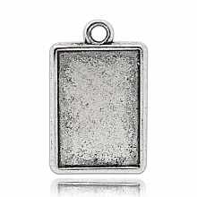 1 support cabochon rectangle N°04 Argent