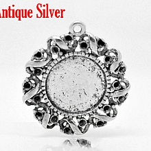 1 support cabochon 14 mm N°01 Argent