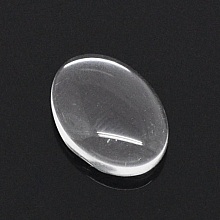 Cabochon Ovale 10 x 14 mm x 2 pièces en verre loupe transparent N°16