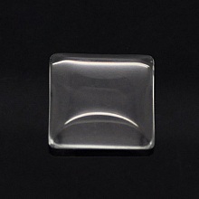 Cabochon Carré 15 x 15 mm en verre loupe transparent N°26