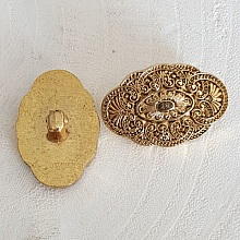 Bouton Doré N°13 de 30 mm Ovale