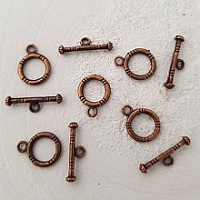 5 Fermoirs Toggle Motifs Rond Bronze N°02