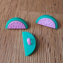Bouton fantaisie à motifs pour enfants pastèque N° 07 rose