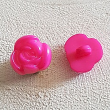 Boutons fantaisie, enfants, bébés Motif Fleur N°01-09 Fushia