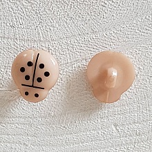 Boutons fantaisie, enfants, bébés Motif Coccinelle N°01-02 Beige