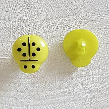 Boutons fantaisie, enfants, bébés Motif Coccinelle N°01-05 Vert clair