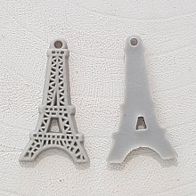 Breloque pendentif Tour Eiffel résine Gris