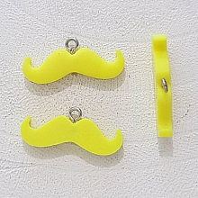 Breloque pendentif Moustache N°10 Jaune fluo