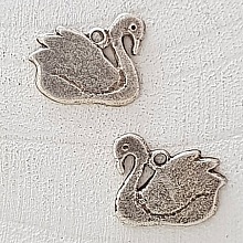 Breloque Cygne en métal argent-01 Pendentif Cygne
