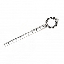 3 marque-pages règle cabochon 20 mm N°02 Argent Vieilli