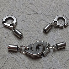 Fermoir menotte rond pour cuir 3 mm en Zamac