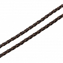 Cuir rond tressé Café 03 mm x 2 mètres