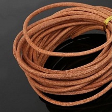 1 mètre Cordon rond cuir lisse Naturel 3 mm
