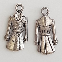 Breloque Vêtement Manteau N°02 de Pluie Argent.