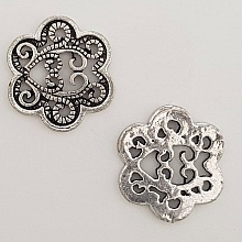 Breloque Fleur Métal N°015 Argent