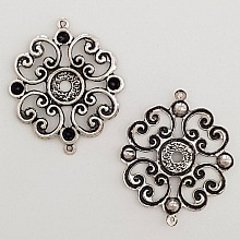 Breloque Fleur Métal N°019 Argent