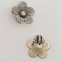 Breloque Fleur Métal N°041 Argent