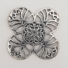 Breloque Fleur Métal N°054 Argent