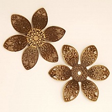 Breloque Fleur Métal N°058 Bronze