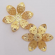 Breloque Fleur Métal N°058 Doré