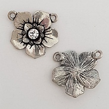 Breloque Fleur Métal N°061 Argent