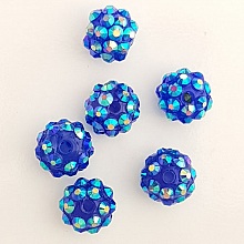 Perle acrylique et strass 10 mm style shamballa N°03