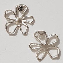 Breloque Fleur Métal N°057 Argent