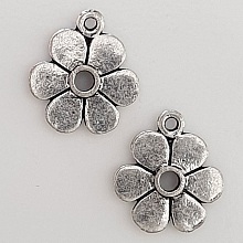 Breloque Fleur Métal N°115 Argent