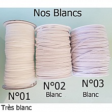 Elastique masque plat 5 mm BLANC N°02 au mètre