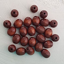 10 Perles Bois Ovale / Olive 13/10 mm Marron