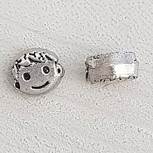 Perle métal Garçon 3D argent N°03