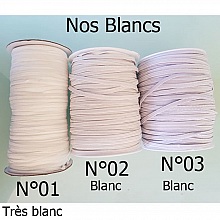10 mètres ruban elastique plat blanc 5 mm N°03