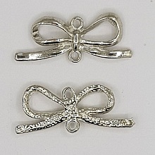 Breloque Nœud N°16 breloque noeud papillon ruban en métal argent