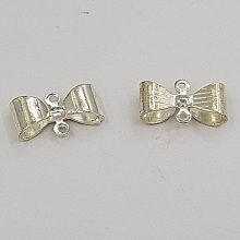 Breloque Nœud N°19 breloque noeud papillon ruban en métal argent