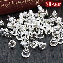 10 Poussoirs Boucles d'oreilles argenté