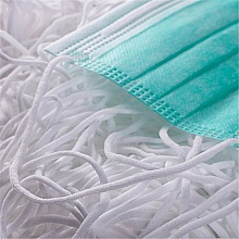 Élastique masque Polyester rond 2.5 mm Blanc x 8 mètres