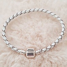 Bracelet Clip Européen tressé Uni 01 DU 15 AU 23 CM Blanc