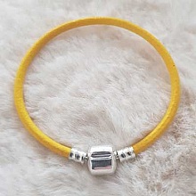 Bracelet Clip Européen lisse Uni 01 DU 15 AU 23 CM Jaune