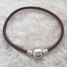Bracelet Clip Européen lisse Uni 01 DU 15 AU 23 CM Marron