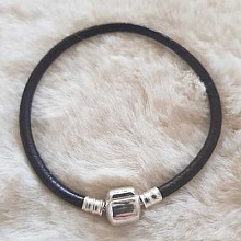Bracelet Clip Européen lisse Uni 01 DU 15 AU 23 CM Marron Foncé