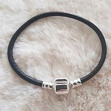 Bracelet Clip Européen lisse Uni 01 DU 15 AU 23 CM Noir