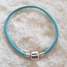 Bracelet Clip Européen lisse Uni 01 DU 15 AU 23 CM Turquoise