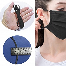 Élastique masque Polyester rond 2.5 mm Noir
